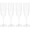 eMKay® Reusable Four Clear Dimple Plastic Champagne Flutes (200ml) &