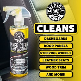 Chemical Guys InnerClean Quick Detailer with Pineapple Scent, High Performance Interior and Dashboard Cleaner, Dust Repellent, Easy to Use Non Greasy Formula, 32 fl oz