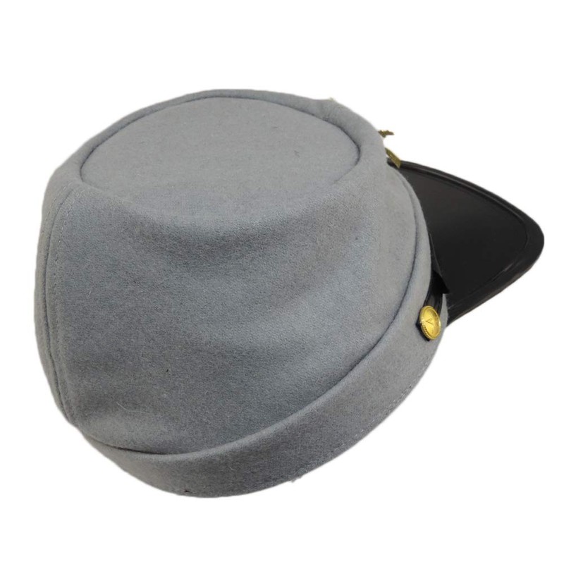 100% Wool Men's Civil War Replica Kepi Hat Grey Medium