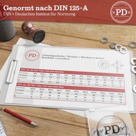 PD® Plastic Washers M10 (DIN 125 Form A/ISO 7089) | High-Quality PA Nylon Washers | Plastic Washers Polyamide Washers with Small Outer Diameter | Pack of 50