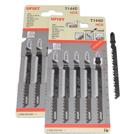 Jigsaw Blades T144D for High Speed Wood Cutting High Carbon Steel HCS 10 Pack Fits AEG, Black & Decker, Bosch, Dewalt, Elu, Festool, Hitachi, Makita, Metabo and Skil by Ufixt