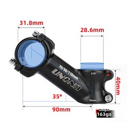 FOMTOR 31.8 Bike Stem 90mm 35 Degree Bicycle Handlebar Stem Riser MTB Stem Suitable for Mountain Bike Road Bike BMX MTB Black