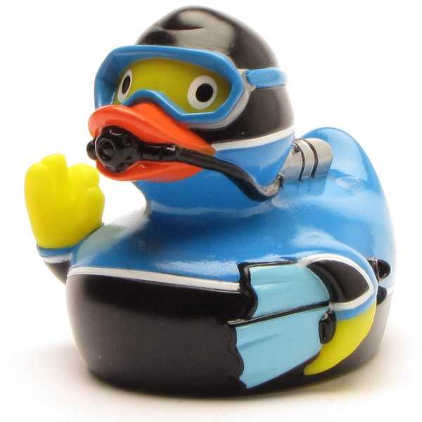 Bath Duck Diver I Squeaky Ducks Diving Sports I L: 8 cm - Includes Rubber Duck Keyring in Set I Toy for Babies and Children I Bath Toy for the Bath