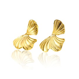 JoyToGo Gold Leaf Earrings for Women 18K Gold Plated Flower Statement Stud Earring Trendy Fashion Jewelry Gifts