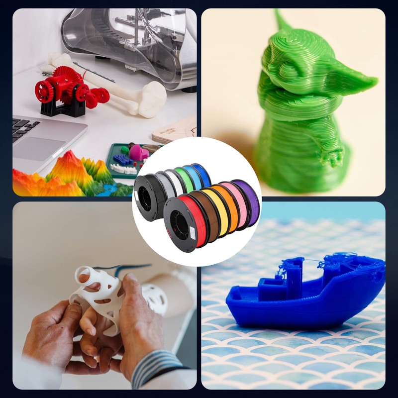 12 Pack 3D Printer Filament 1.75mm PLA 3D Printing Filament