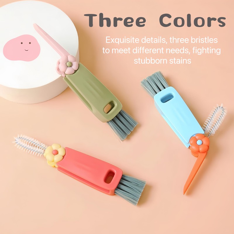 Sayehuanye 3 in 1 Cup Lid Cleaning Brush, Multifunctional Bottle