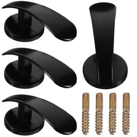 STOBAZA 4pcs Curtain Holdback Wall Mount Hooks Metal Curtain Tieback Window Treatment Holder Curtain Hooks Wall Hanger for Bedroom Living Room Black