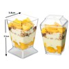 Clear Dessert Cups with Lids Reusable Trapezoidal Transparent Easy Clean