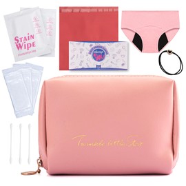 Sanguanlun First Period Kit for Girls,Thoughtful First Period Gift,Essential Starter Kit with Spare Underwear, Wipes,Period Knowledge Cards and More.