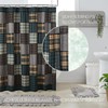 VHC Brands, Pine Grove Plaid Patchwork Shower Curtain, Green, 72x72