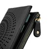 Laura Biagiotti Ladies Genuine Leather Perforated Geometric Pattern Small Compact