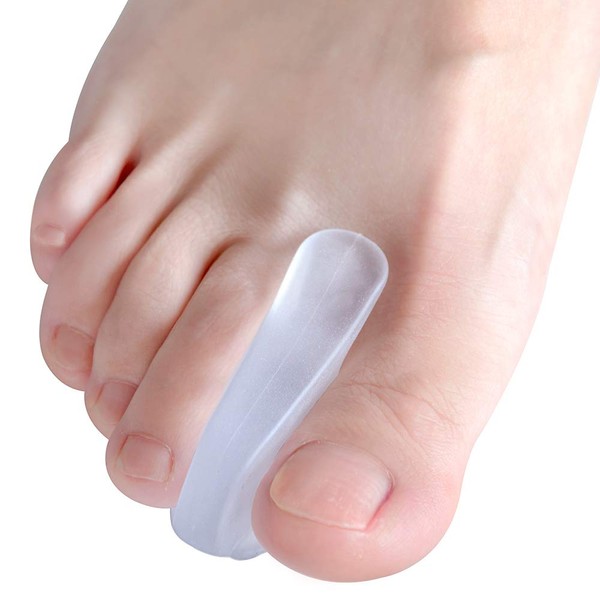 Welnove Toe Separators for Bunions - Gel Overlapping Toe Spacers - 10 Pieces - Flared Design Silica Gel Toe Straighteners, Bunion Corrector for Pain Relief,Prevent Corns