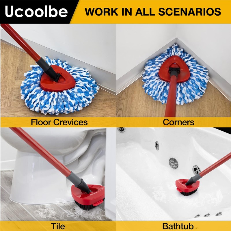 Ucoolbe Spin Mop Replacement Heads for O Cedar RinseClean 2-Tank