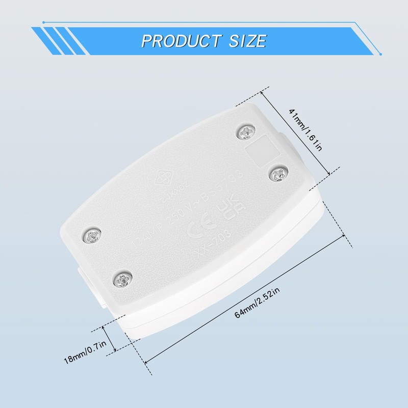 1 Pcs 3 Terminal Electrical Junction Box 13A 250V Flex