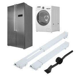 PATIKIL Appliance Rollers, 2 Pack Extendable Appliance Sliders with 24 Wheels and Pry Bar, Easily Move Washers, Dryers, Stove, Refrigerators, Mini Fridge, Kitchen Furniture, White