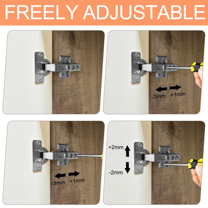 TMZDCJK Cabinet Hinges 10 Piece Frameless Recessed Soft Close Euro