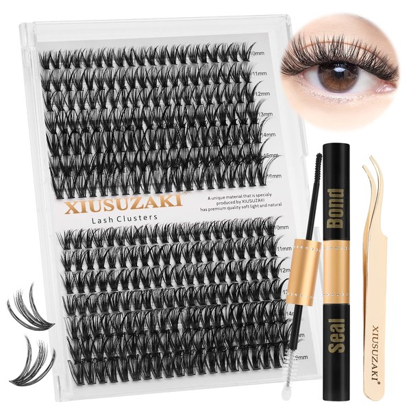 XIUSUZAKI Lash Extension Kit 30+40D DIY Lash Clusters Kit 280pcs