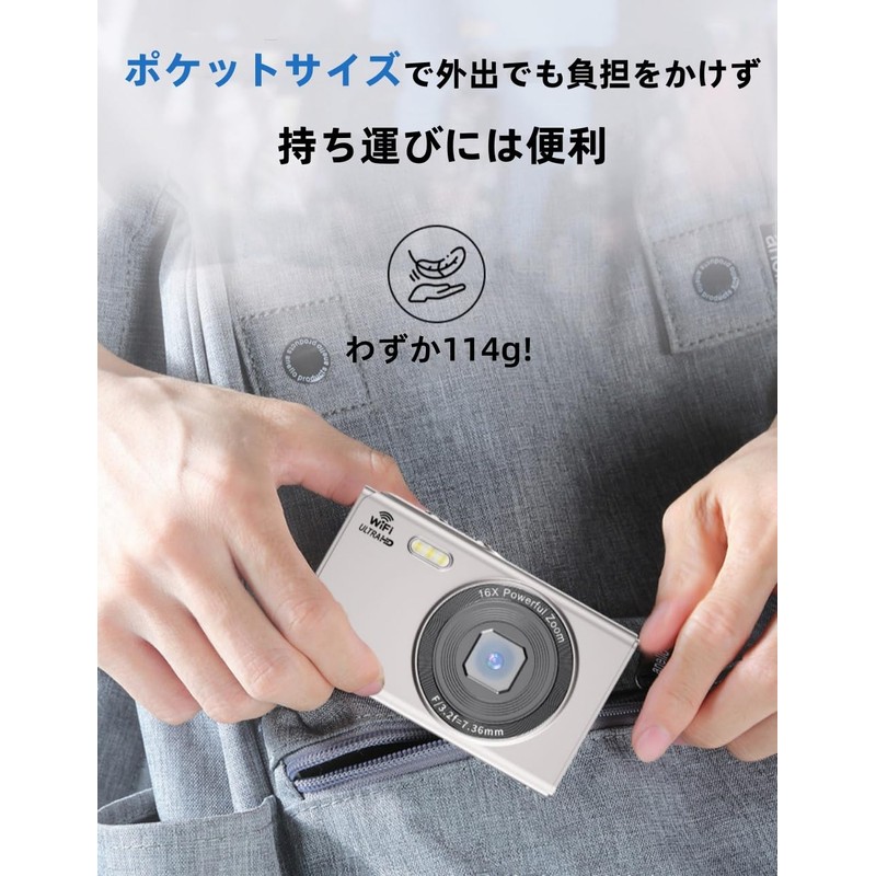 YULINJIA Digital Camera 4K Transmitting to Smartphones, Digital Camera, WIFI