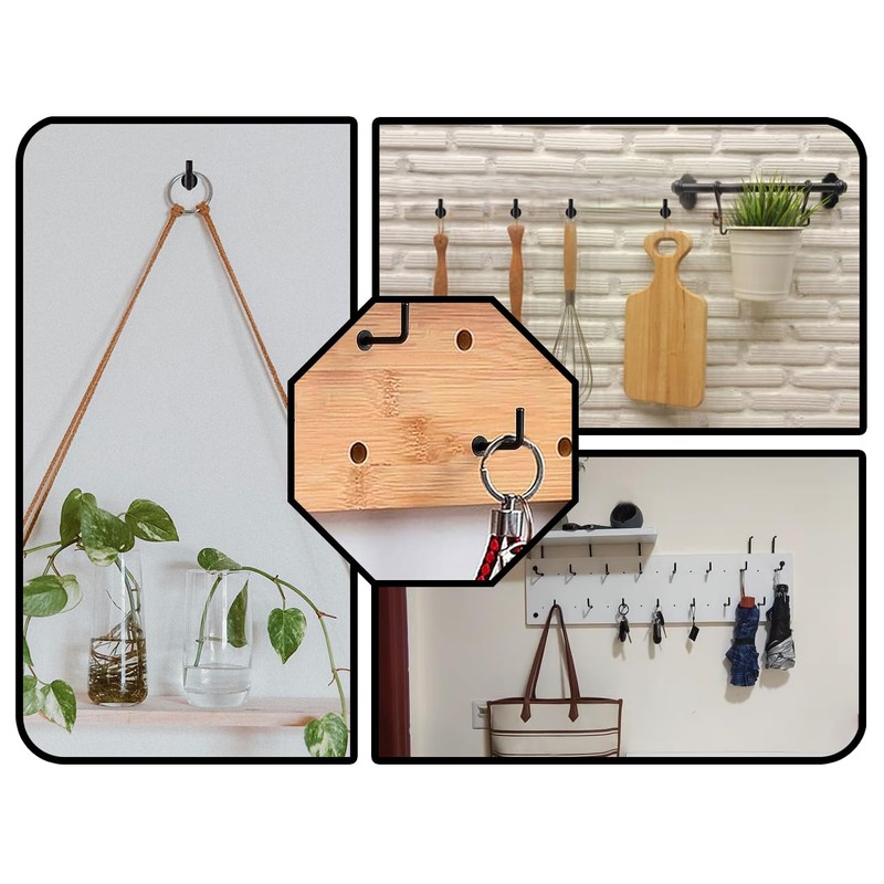 Lhbwhiz Pack of 50 Screw Hooks, Mini L-Shaped Hooks for