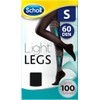 Scholl Light Legs Compression Tights for Women 60 Denier, Black,
