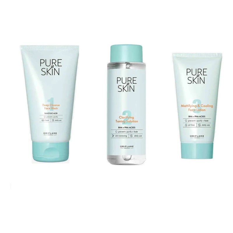 Kit Facial Para Piel Grasa Anti-acne Pure Skin-oriflame