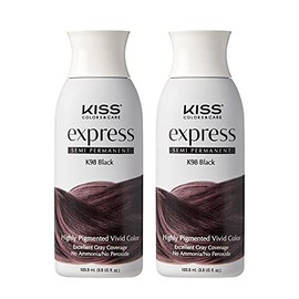 Kiss Express Color #K98 Semi- Permanent Black 3.5oz (2 Pack)