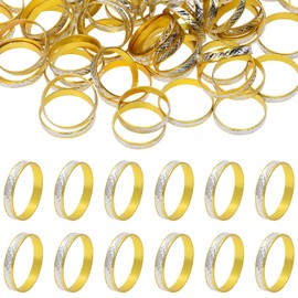 PENTA ANGEL Bridal Shower Rings 100Pcs Aluminum Alloy Glitter Fake Engagement Rings for Wedding Table Scatter Party Favors Decorations and Crafts DIY (Gold), Aluminum Alloy,Gold