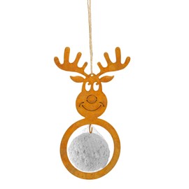 Fat Ball Holder Elk for Wild Birds in Rust Look Bird Feeder Made of Patina 27.5 cm
