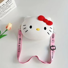 Sanrio Cute cartoon cross bag Shoulder bag, adjustable KT purse, birthday gift accessories,cute backpack Springtok - Color: Big white