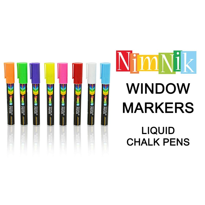 NIMNIK Liquid Chalk Markers Pens - Chalk Pens 6mm Reversible