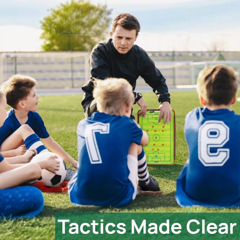 MTSBDM 16.5x11 Foldable Magnetic Soccer Tactics Board – Zipper Closure,