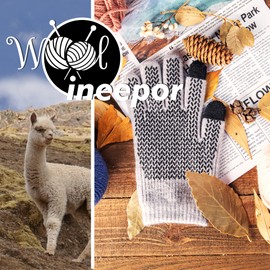 ineepor Alpaca Gloves Men Women Winter Thermal Gloves Touch Screen Warm Knitted Wool Gloves with Grip Anti-slip Driving Flexible Elastic Cuff