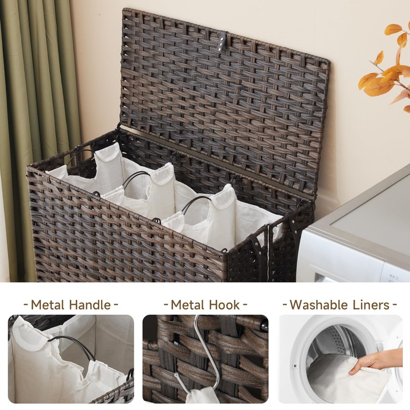 Laundry Hamper with Wheels, 52.8 Gallon(200L) Rolling Laundry Basket with
