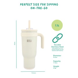 Polar Gear Stainless Steel 1.1L Hydra Tumbler - Double-Walled, Vacuum Insulated, Leak-Proof, BPA-Free - Keeps Drinks Hot or Cold for Hours - Ideal for Travel, Gym, and Outdoor Adventures