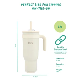 Polar Gear Stainless Steel 1.1L Hydra Tumbler - Double-Walled, Vacuum Insulated, Leak-Proof, BPA-Free - Keeps Drinks Hot or Cold for Hours - Ideal for Travel, Gym, and Outdoor Adventures
