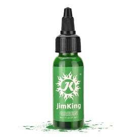 JimKing 30ml Tattoo Ink, Tattoo Color Supply, Black Pigment Natural Plant Tattoo Ink for Permanent Makeup Tattoos (Green)