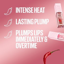MAYBELLINE Lifter Gloss Lifter Plump, Plumping Lip Gloss with Chili Pepper and 5% Maxi-Lip, Hot Chili, Terracotta Red Cream, 1 Count