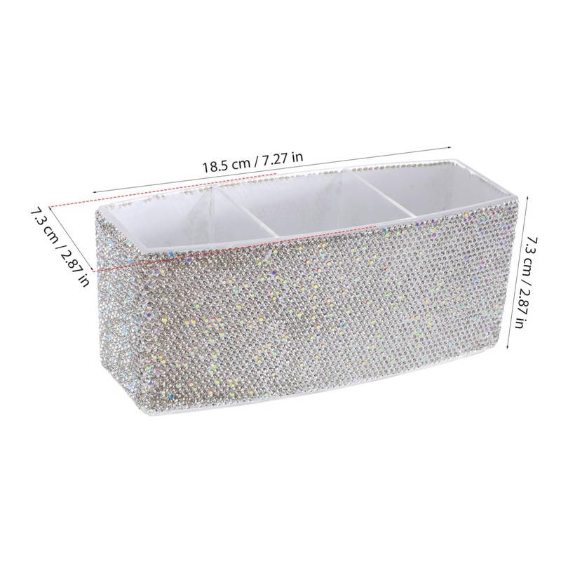 NOLITOY Luxury Bling Makeup Storage Box Compartment Organizer Brush Holder