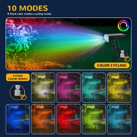 Solar Spot Lights Outdoor Color Changing, 10 Modes Solar Lights for Outside Waterproof IP65, Multicolored Solar Landscape Spotlights with 18 LEDs for Pathway,Yard,Garden, 4 Pack