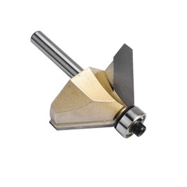 Chamfer Router Bits 1/4-inch Shank with 45 Degree 7/8 inch Cutting Length, Edge Forming Cutter Tungsten Carbide Tip for Woodworking