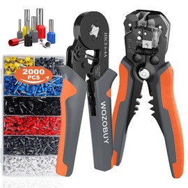 Juego de Crimpadora de Alambre,Pinza Ponchadora De Terminales Pinzas Pelacables 2000Pcs 0.25-10mm²Terminales para Cables Eléctricos,Crimpadora de Ferr