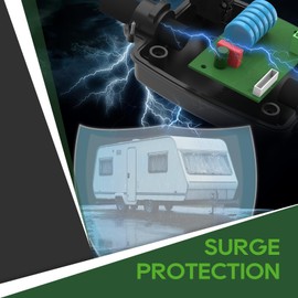 RVGUARD Surge Protector 50 Amp to 110 Volt RV Adapter Cord with Overload Protection, NEMA 5-15P to NEMA SS2-50R Electrical Power Adapter, 2 Feet, Green, ETL Listed