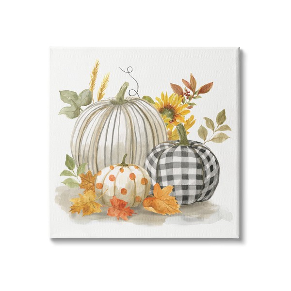 Stupell Industries Patterned Pumpkins Autumn Harvest Country Still Life, Designed
