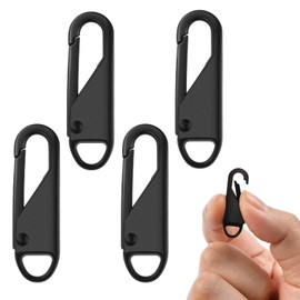 HOTUT Zipper Pull, 4 PCS Detachable Universal Zipper Tab Pullers, Metal Zipper Gripper Mend Fixer, Handle Zip Slider Extender, for Luggage Clothing Jackets Backpacks Boots Purse Coat