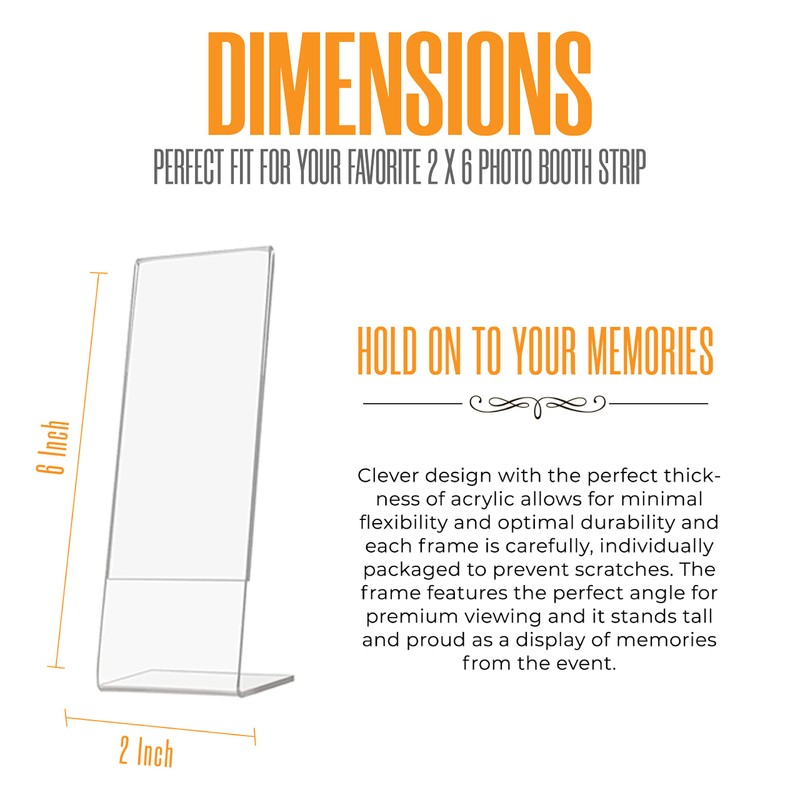 25 Slanted Photo Booth Frames with Inserts for 2x6 Photo