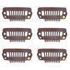50pcs 8 Tips 8 Teeth Snap Comb Wig Clips Stainless