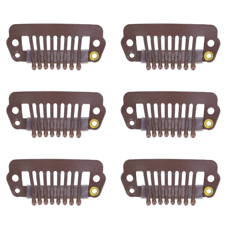 50pcs 8 Tips 8 Teeth Snap Comb Wig Clips Stainless