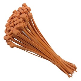 10 Tie Wraps Cable Ties Fasteners Wire Zip Strap Cord Strong Nylon Plastic Durable (Large 300mm, Orange)