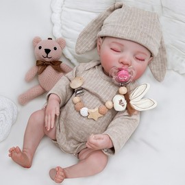 KidCuddz Lifelike Reborn Baby Dolls - 17 Inch Dolls Vinyl Full Body with Realistic Vein Details, Real Life Silicone Baby Doll，Includes Accessories for 3+ Year Old Girls Gifts