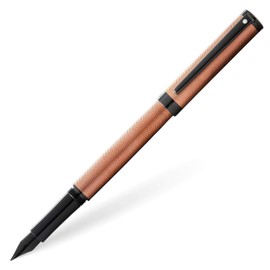 Sheaffer Intensity Engraved Bronze PVD w/Polished Black Appointments and Medium Nib Fountain Pen